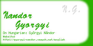 nandor gyorgyi business card